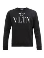 Matchesfashion.com Valentino - Vltnstar-print Cotton-blend Sweatshirt - Mens - Black White