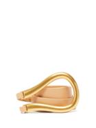 Matchesfashion.com Bottega Veneta - Loop Leather Belt - Womens - Beige Gold