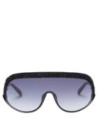 Matchesfashion.com Jimmy Choo - Siryn Crystal Embellished Oversized Sunglasses - Womens - Black