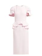 Matchesfashion.com Alexander Mcqueen - Peplum Waist Crepe Dress - Womens - Light Pink