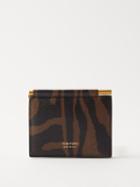 Tom Ford - T-line Zebra-print Leather Cardholder - Mens - Brown Multi