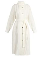 J.w.anderson Stand-collar Linen Trench Coat