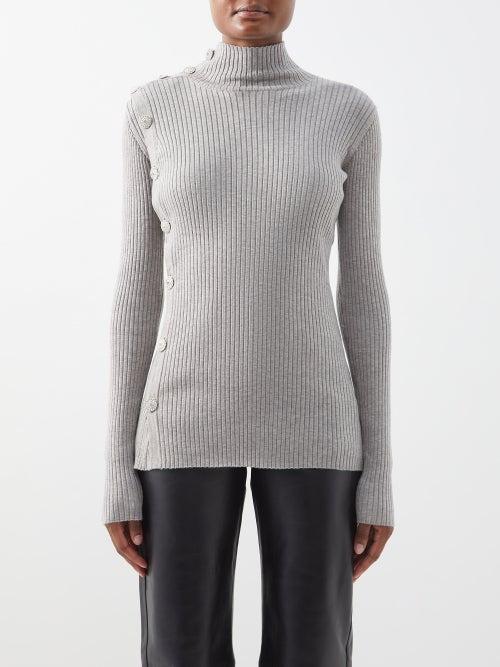Dodo Bar Or - Ozzy Crystal-embellished Ribbed-jersey Top - Womens - Grey