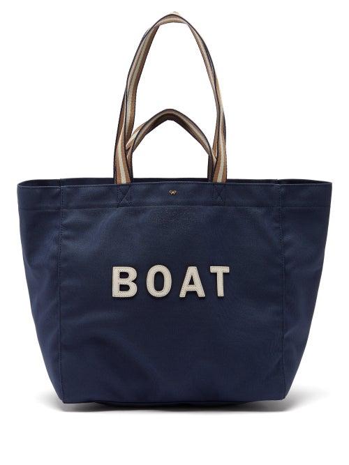 Anya Hindmarch - Boat Recycled-canvas Tote Bag - Womens - Navy