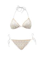 Matchesfashion.com Missoni Mare - Chevron-stripe Triangle Bikini - Womens - Cream