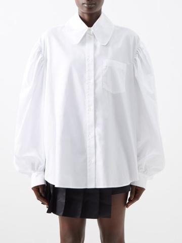 Simone Rocha - Balloon-sleeve Cotton-poplin Shirt - Womens - White