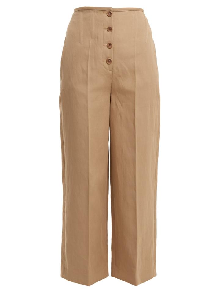 Joseph High-rise Wide-leg Cotton-blend Trousers