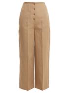 Joseph High-rise Wide-leg Cotton-blend Trousers