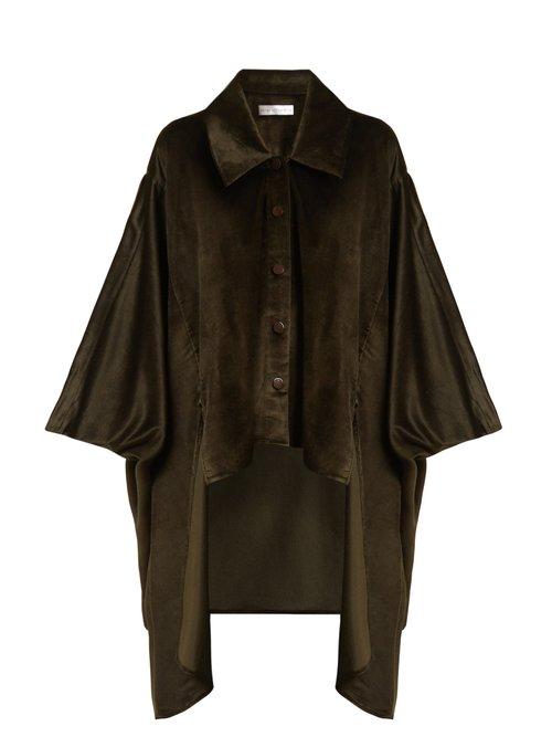 Matchesfashion.com Palmer//harding - Velvet Cape - Womens - Dark Green