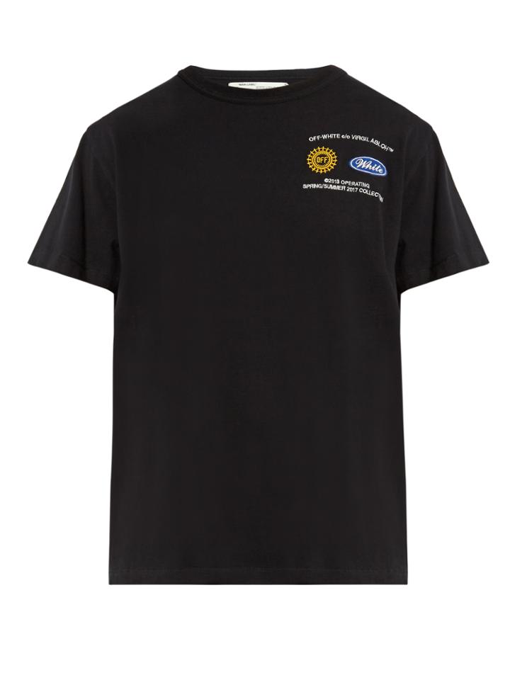 Off-white Work Embroidered Cotton-jersey T-shirt