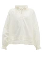 Matchesfashion.com Sea - Viola Lace Insert Cotton Blend Blouse - Womens - Cream