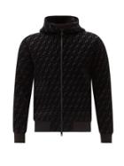 Matchesfashion.com Fendi - Ff-flocked Jersey Hooded Track Jacket - Mens - Black Multi