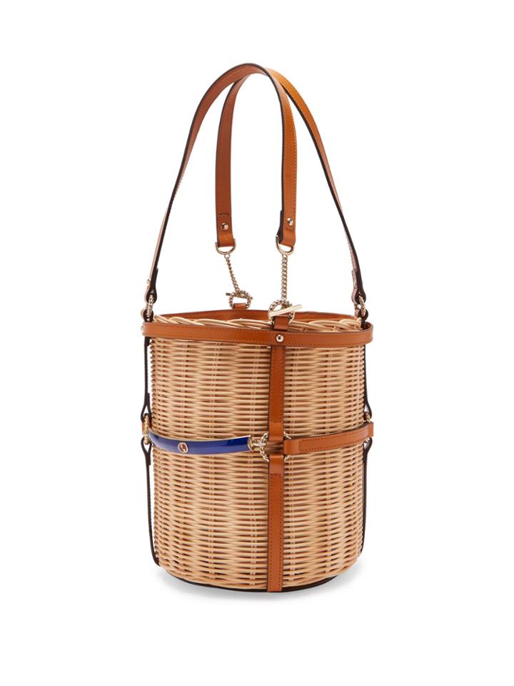 Gucci Cestino Small Woven-wicker Bucket Bag
