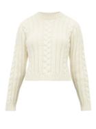 Matchesfashion.com Ganni - Cable Knit Alpaca Blend Sweater - Womens - Ivory