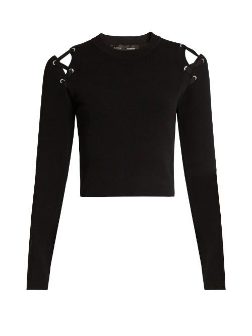 Proenza Schouler Cut-out Shoulder Crew-neck Sweater