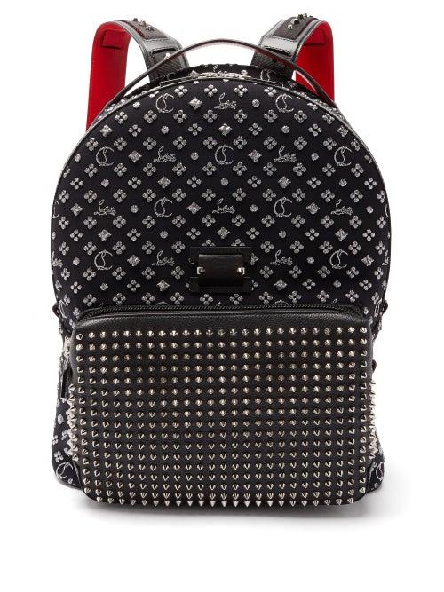 Matchesfashion.com Christian Louboutin - Backloubi Spike Embellished Jacquard Backpack - Mens - Black Multi