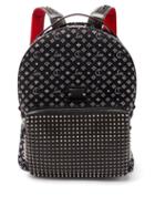 Matchesfashion.com Christian Louboutin - Backloubi Spike Embellished Jacquard Backpack - Mens - Black Multi