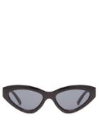 Matchesfashion.com Le Specs - Synthcat Cat Eye Acetate Sunglasses - Womens - Black