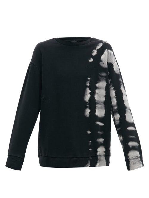 Matchesfashion.com Marcelo Burlon - Tie Dye Cotton Jersey Sweatshirt - Mens - Black White
