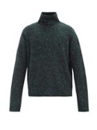 Matchesfashion.com Acne Studios - Roll-neck Marled Wool-blend Sweater - Mens - Black