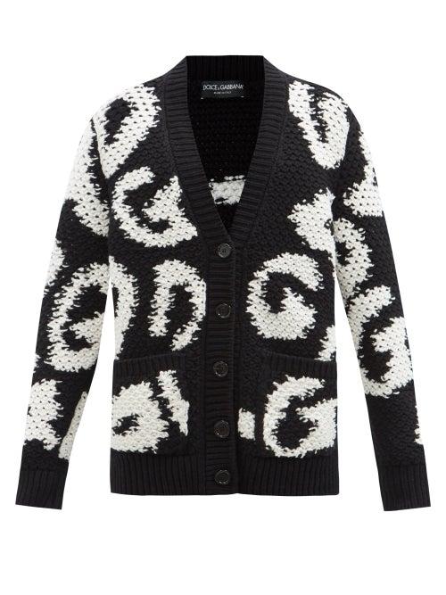 Dolce & Gabbana - Dg-jacquard Wool-blend Cardigan - Womens - Multi