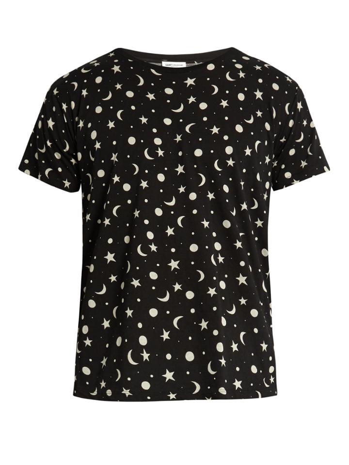 Saint Laurent Stars And Moons-print T-shirt