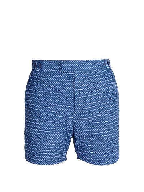 Matchesfashion.com Frescobol Carioca - Tailored Copacabana Print Swim Shorts - Mens - Navy Multi