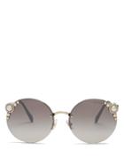 Miu Miu Round-frame Embellished Sunglasses