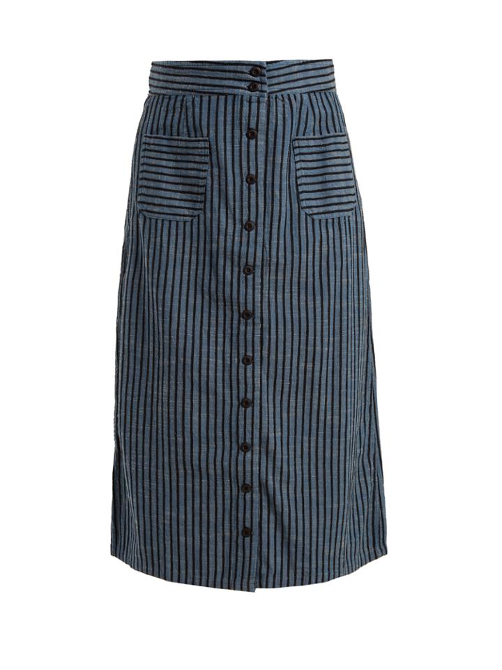 Ace & Jig Bo High-rise Striped Cotton Skirt