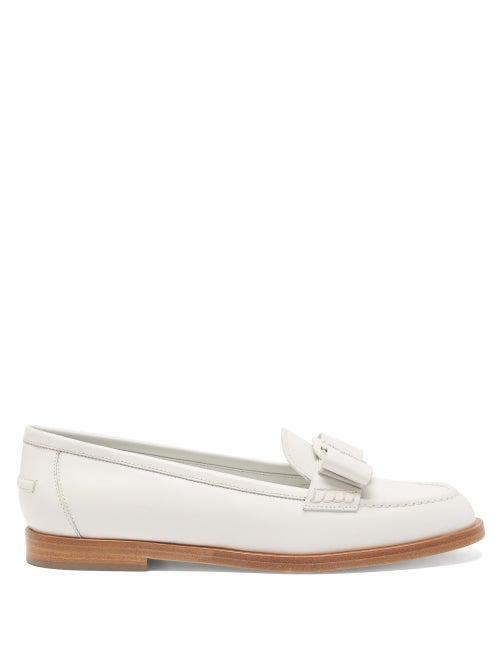 Salvatore Ferragamo - Vivaldo Leather Loafers - Womens - White