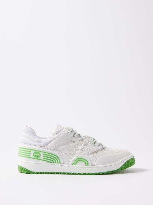 Gucci - Basket Faux-leather And Canvas Trainers - Womens - White
