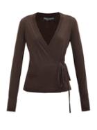 Matchesfashion.com Dolce & Gabbana - Wrap-front Wool Cardigan - Womens - Brown