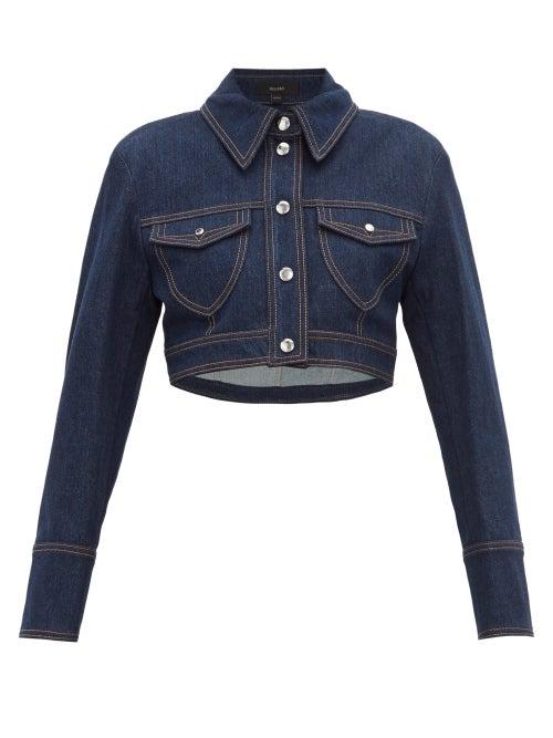 Matchesfashion.com Ellery - Sheval Cropped Denim Jacket - Womens - Indigo
