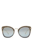 Matchesfashion.com Tom Ford Eyewear - Charlotte Oversized Cat Eye Acetate Sunglasses - Womens - Blue