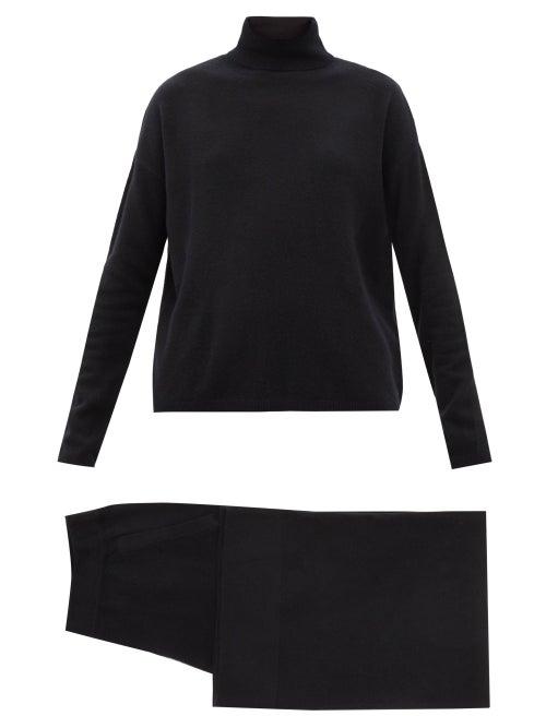 Allude - Cashmere Roll-neck Sweater And Trousers Set - Womens - Black