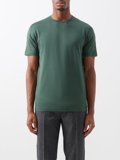 Sunspel - Crew-neck Supima-cotton T-shirt - Mens - Green