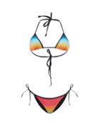 The Attico - Rainbow-print Triangle Bikini - Womens - Multi