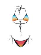 The Attico - Rainbow-print Triangle Bikini - Womens - Multi