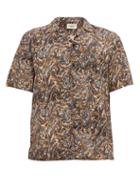 Matchesfashion.com Everest Isles - Oil Spill Print Cuban Collar Shirt - Mens - Grey