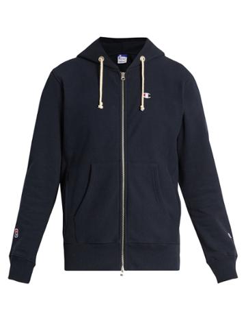 Champion X Beams Hooded Zip-through Cotton-blend Sweatshirt