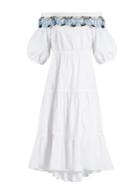 Peter Pilotto Off-the-shoulder Macram Lace-trimmed Cotton Dress