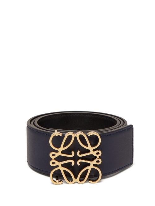 Matchesfashion.com Loewe - Anagram Buckle Leather Belt - Womens - Black