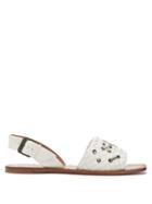 Matchesfashion.com Bottega Veneta - Intrecciato Leather Flat Sandals - Womens - White