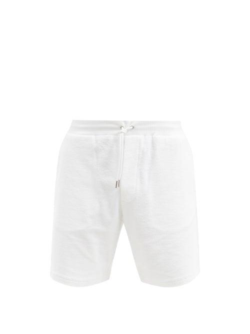 Matchesfashion.com Ralph Lauren Purple Label - Logo-embroidered Organic-cotton Terry Shorts - Mens - White