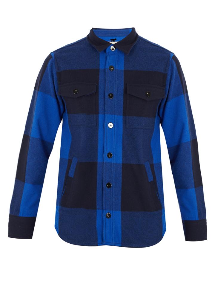 Maison Kitsuné Checked Wool-blend Shirt