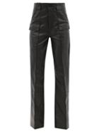 Petar Petrov - Geremy Leather Wide-leg Trousers - Womens - Black