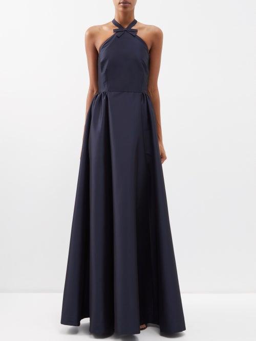 Bernadette - Jones Bow-appliqu Taffeta Gown - Womens - Navy