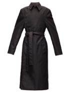 Matchesfashion.com Balenciaga - Exaggerated-shoulder Cotton-twill Trench Coat - Mens - Black