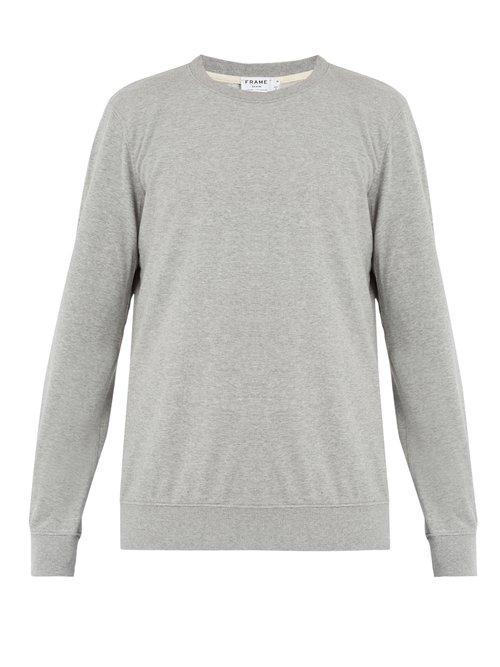 Matchesfashion.com Frame - Crew Neck Cotton Jersey Sweatshirt - Mens - Grey