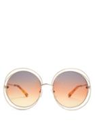 Matchesfashion.com Chlo - Carlina Round Frame Sunglasses - Womens - Brown Multi